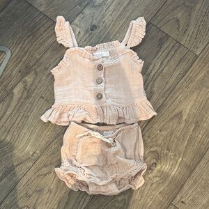 Jamie Kay Blush Ruffle Diaper Cover Set